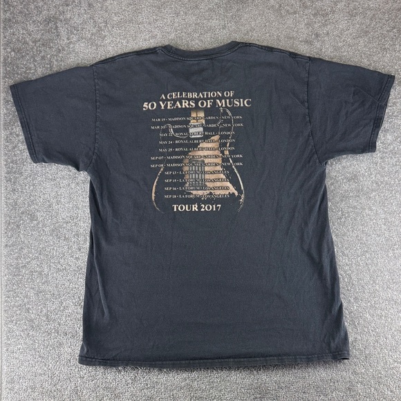 Hanes Eric Clapton 2017 Tour Short Sleeve Shirt 50 Years Music Guitar Graphic L - Picture 7 of 9